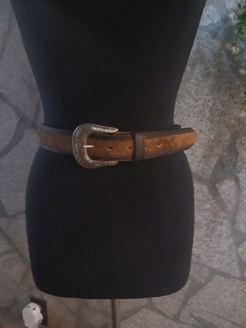 Ariat Brown Leather Belt with Silver Western Buckle